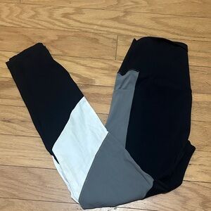 Women’s Colorblock Leggings - Black, Gray & White